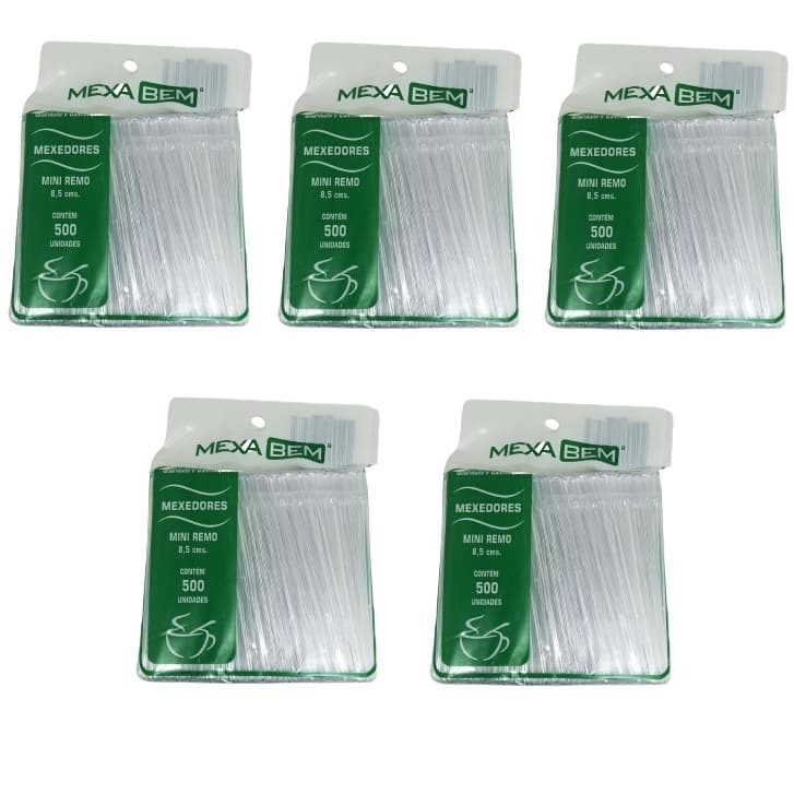 Kit Mexedor Cristal 8,5cm Mini Remo Café Chá Mexa Bem 2500 Unidades