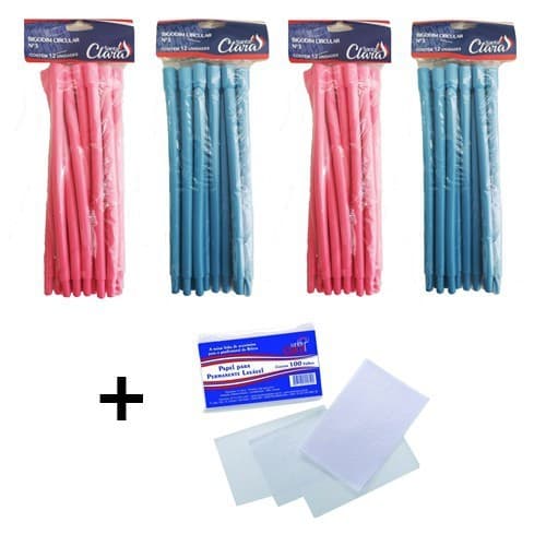 Kit 36 Bigudinhos Circular Nº 3 + 100 Papel Para Permanente - Santa Clara