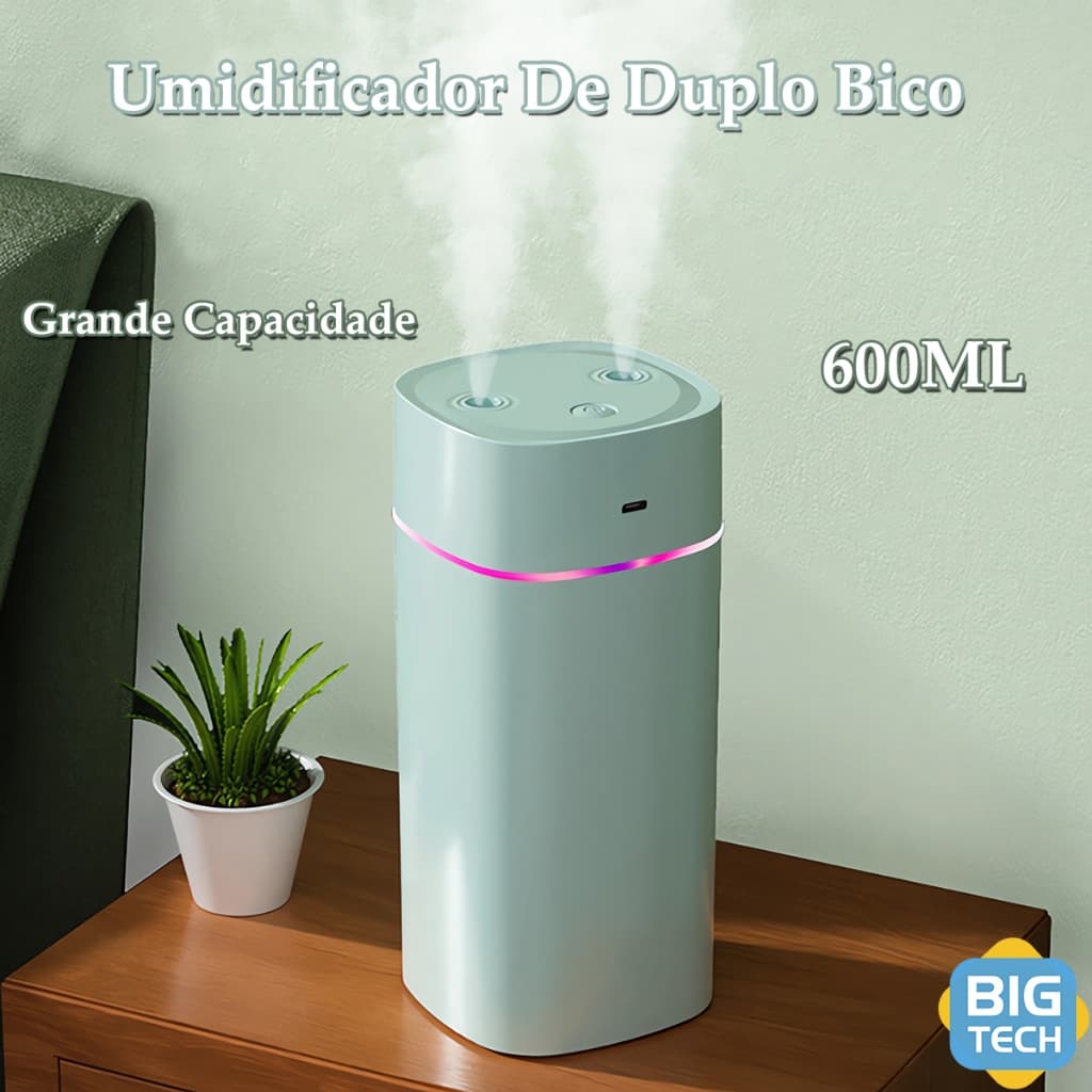 Umidificador De Grande Capacidade E Aromatizador Eletrico Difusor Aromas Com Capacidade De 600ml E Luzes Coloridas Led