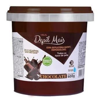 Cera Depilatória Quente Hidrossolúvel Depil Mais 600g Chocolate
