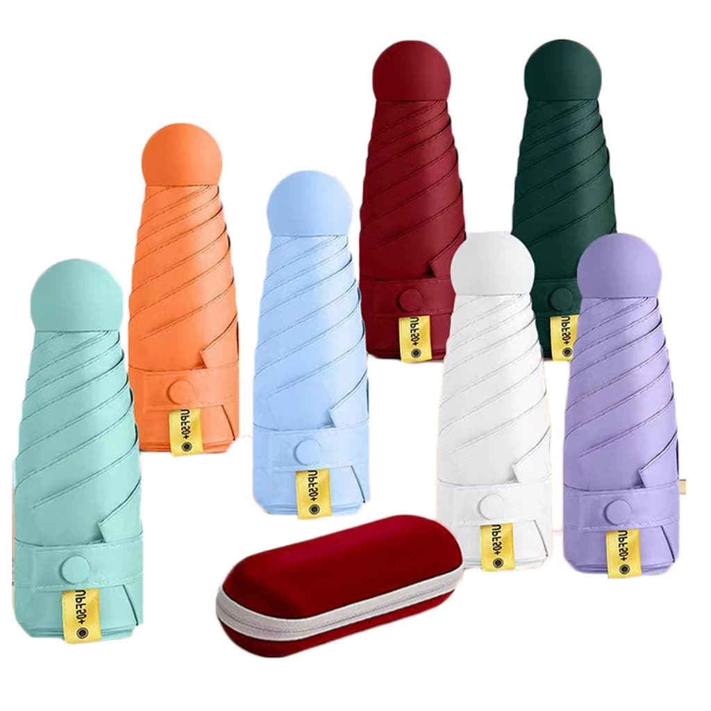 Guarda Chuva de sol Caso Óculos Da Cápsula ultra light Uv50 mini Sombrinha Bolso