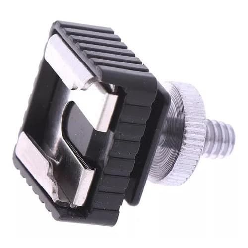 Adaptador Sapata Flash + Adaptador Duplo Rosca 1/4 Ajustável