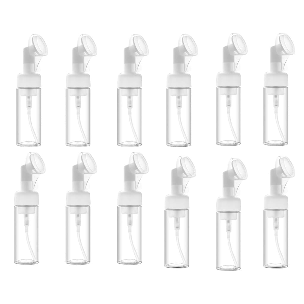 Kit com 12 Frasco Pump Espumador Escova Silicone Limpeza Facial