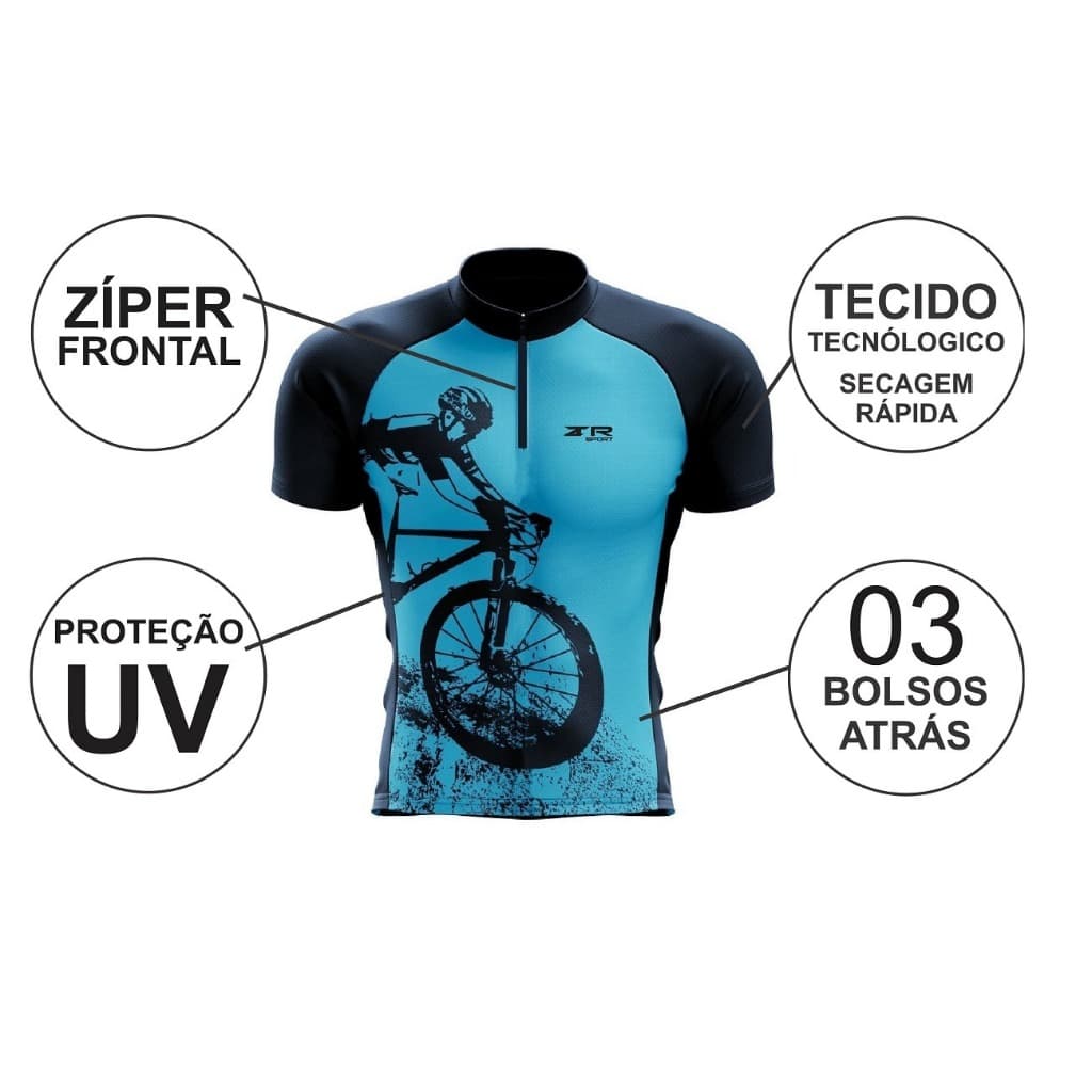Camiseta De Ciclismo camisa Para Ciclista azul