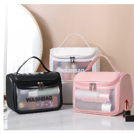 Bolsa Necessaire Transparente C/alça WashBag Impermeável