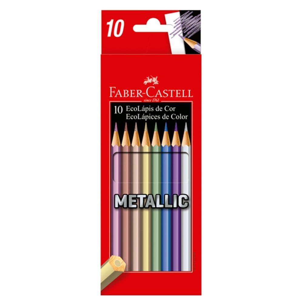 Lápis de Cor Metálico 10 Cores Faber Castell