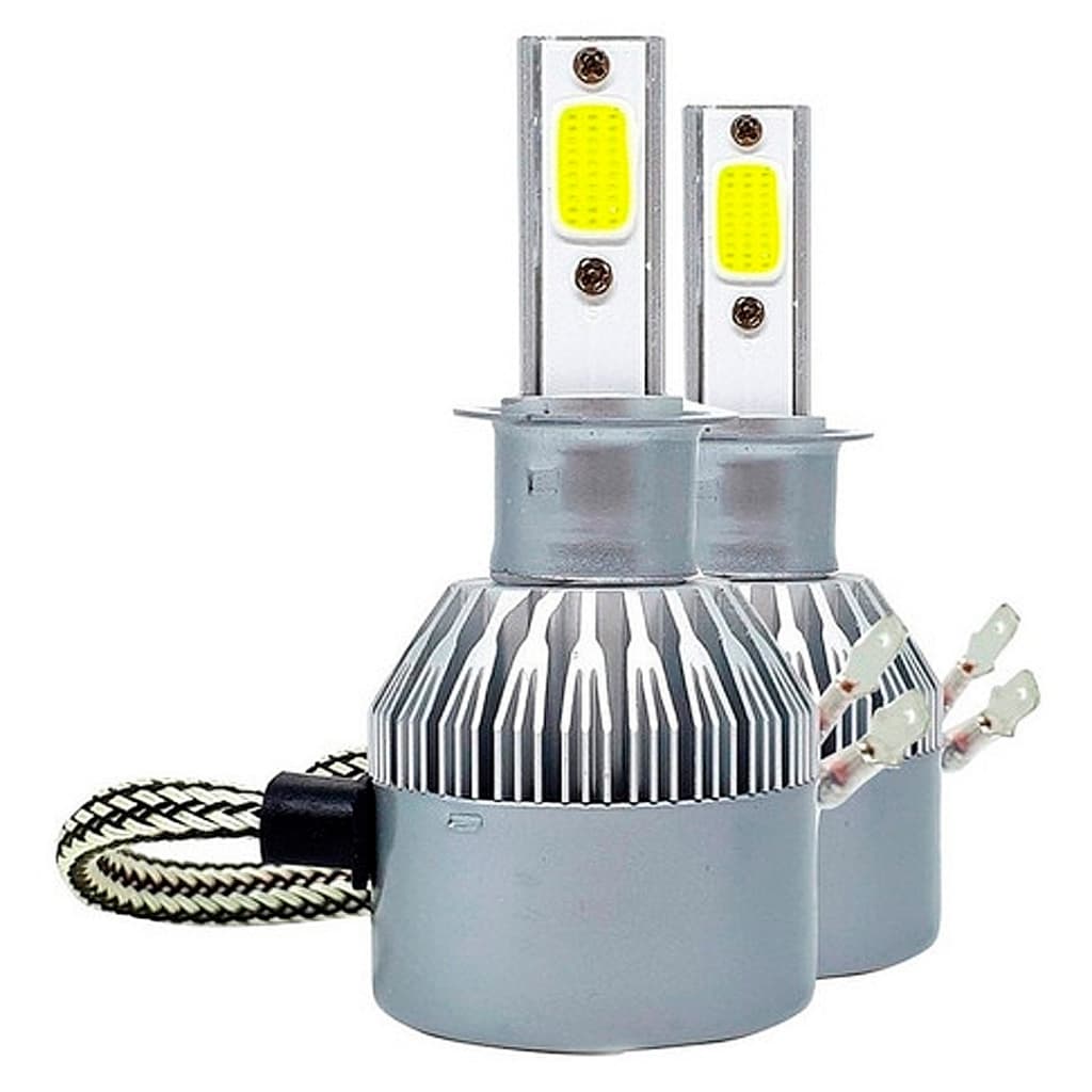 Kit Lâmpada LED H1 H3 Branca Efeito Xenon Super Branca Automotiva