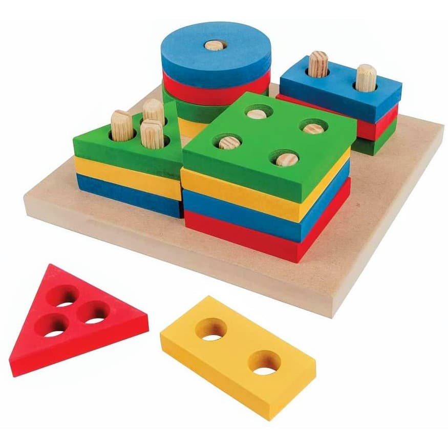Encaixe De FORMAS GEOMÉTRICAS Educativo Em Eva E Madeira Montessori Brinquedo Infantil