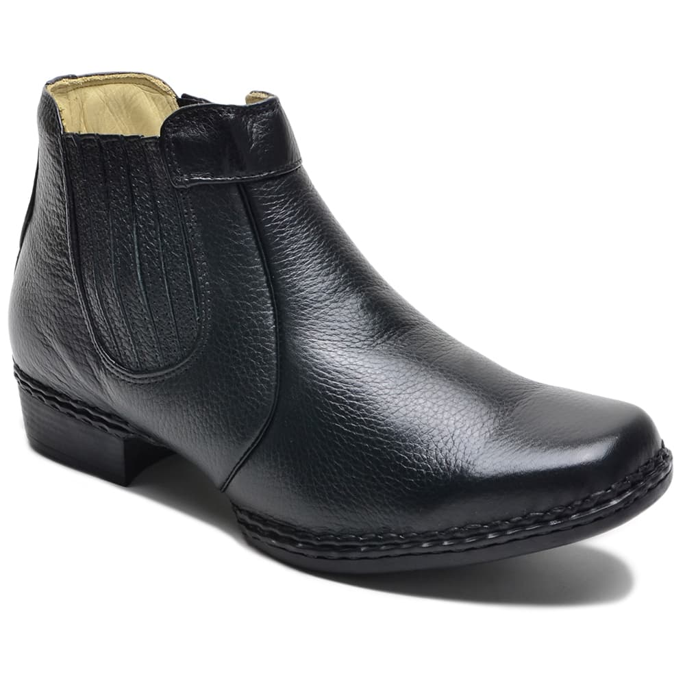 Bota Coturno Masculina Couro Legítimo Solado Costurado com Elástico Lateral – 040-Q