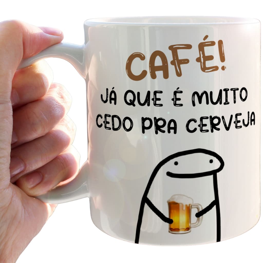 Caneca Personalizada Flork Meme Engraçado Paciencia Apaixonado Namorado Caneca Branca e Vidro Jateado Vol. 2