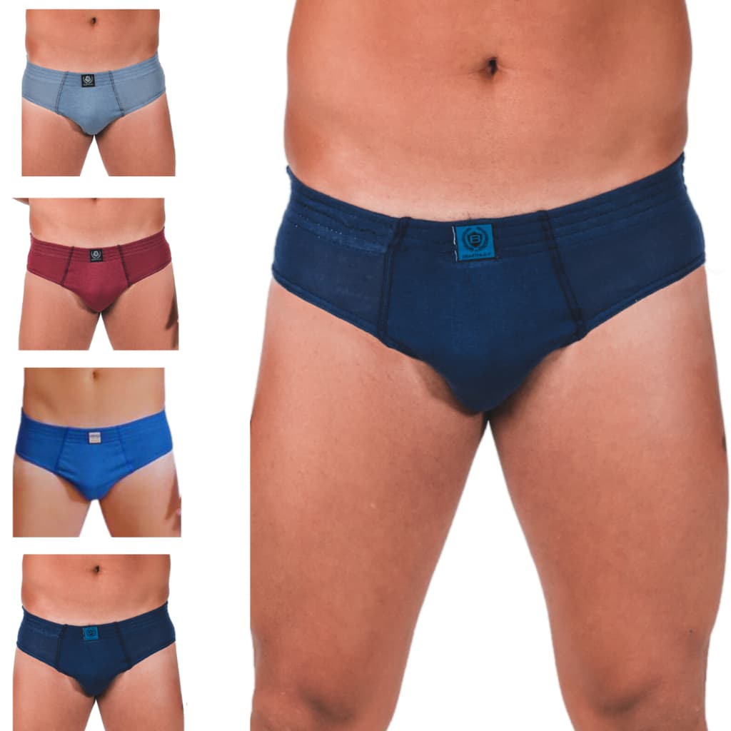 Kit C/10 Cueca 4 Agulhas SLIP Comum ALGODAO Lisa Basica Confortavel Direto da Fábrica