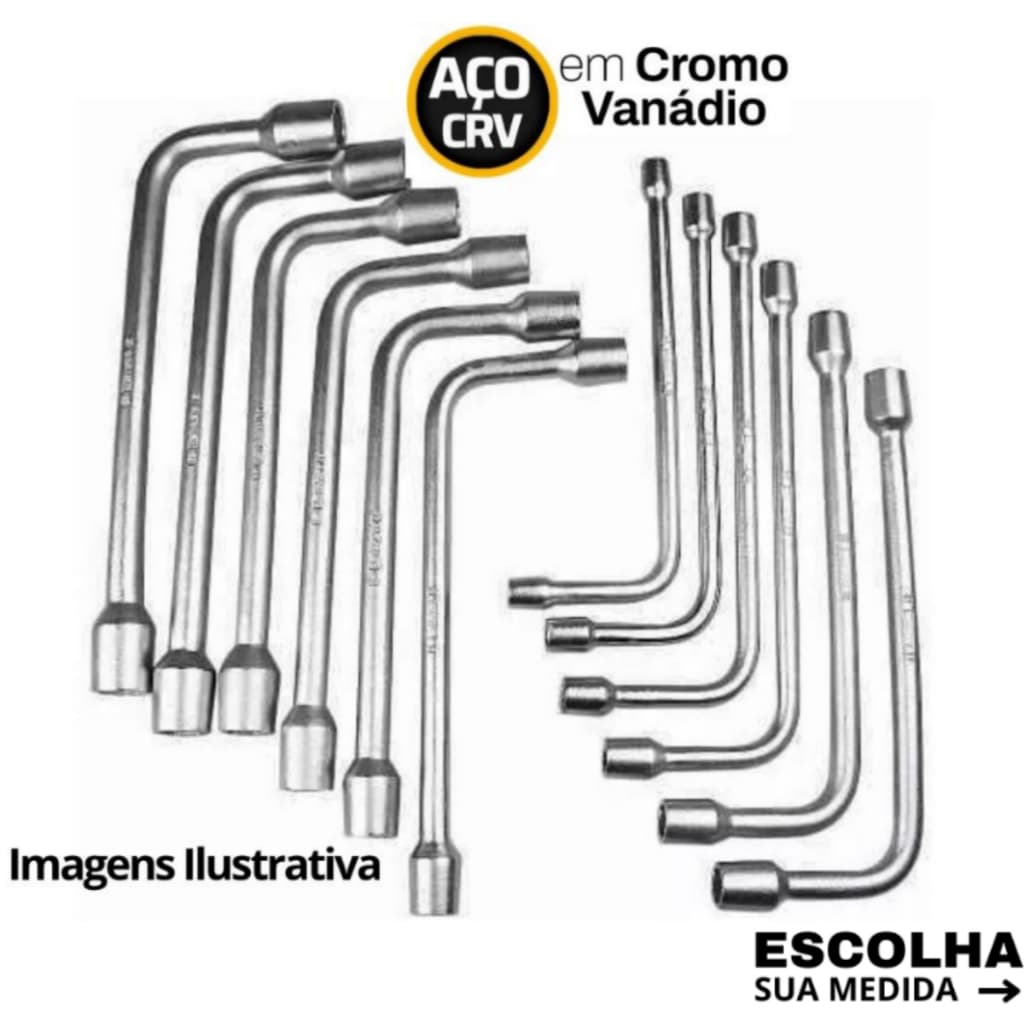 Chave L Biela Longa 1 unidade (8/9/10/11/12/13/14/15/16/17/18/19/20/21/22/23/24mm) Escolha a sua