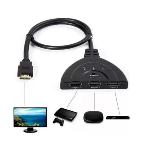 Hub Hdtv dmi Switch 3x1 Adaptador Cabo 3 Entradas E 1 Saída