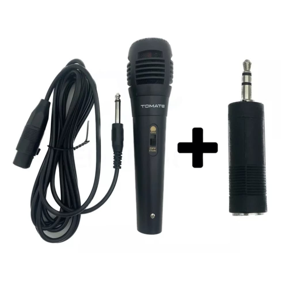 Microfone Karaokê Cabo 2.5m Completo + Adaptador P2