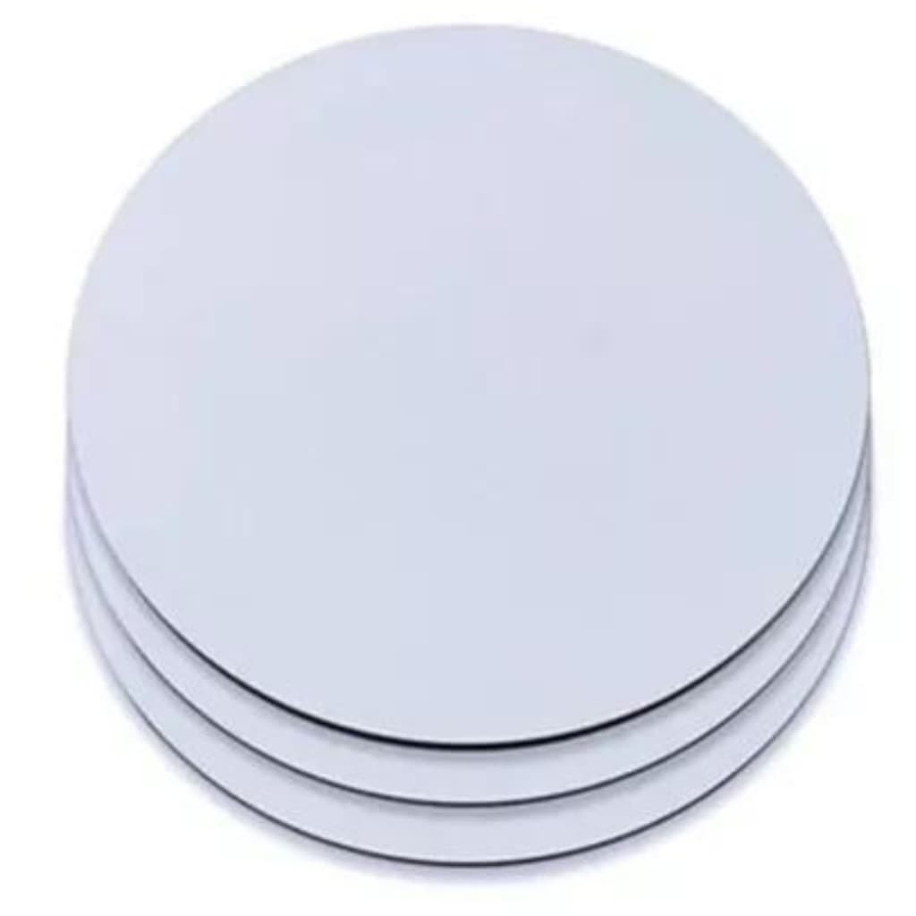 Cake Board - Kit 10 Unid  - Tabuleiro - Redondo/ Quadrado - MDF - Branco - 15cm