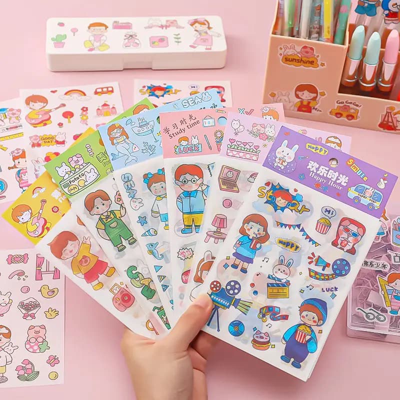 Adesivo menina kawaii ursinho fofo