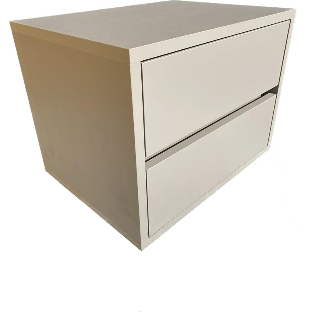 1 Mesa de cabeceira com 2 gavetas, 100% mdf cor Titânio 25x30x30