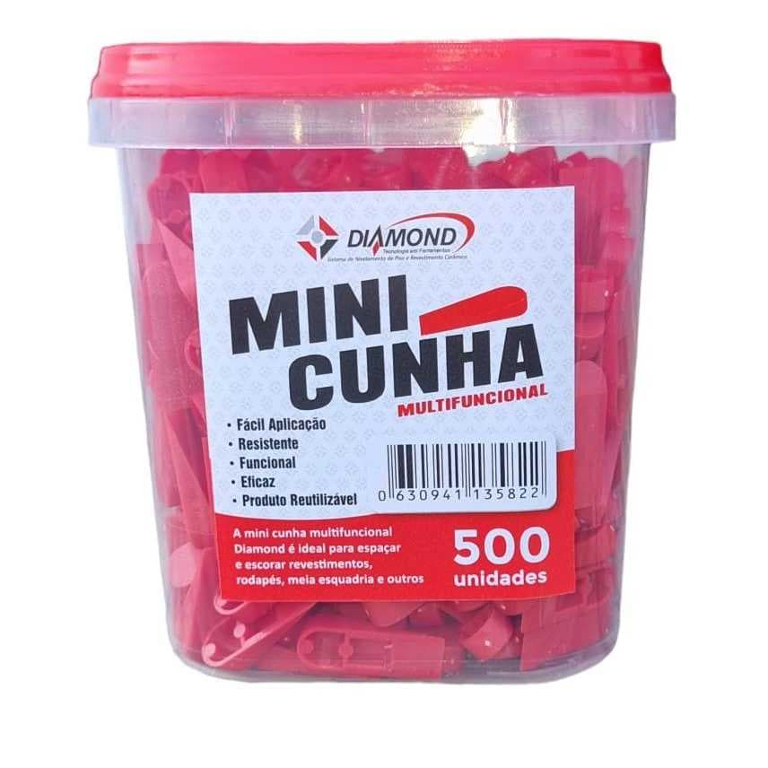 500un. Mini Cunha Niveladora Multifuncional Pisos e Rodapés Diamond