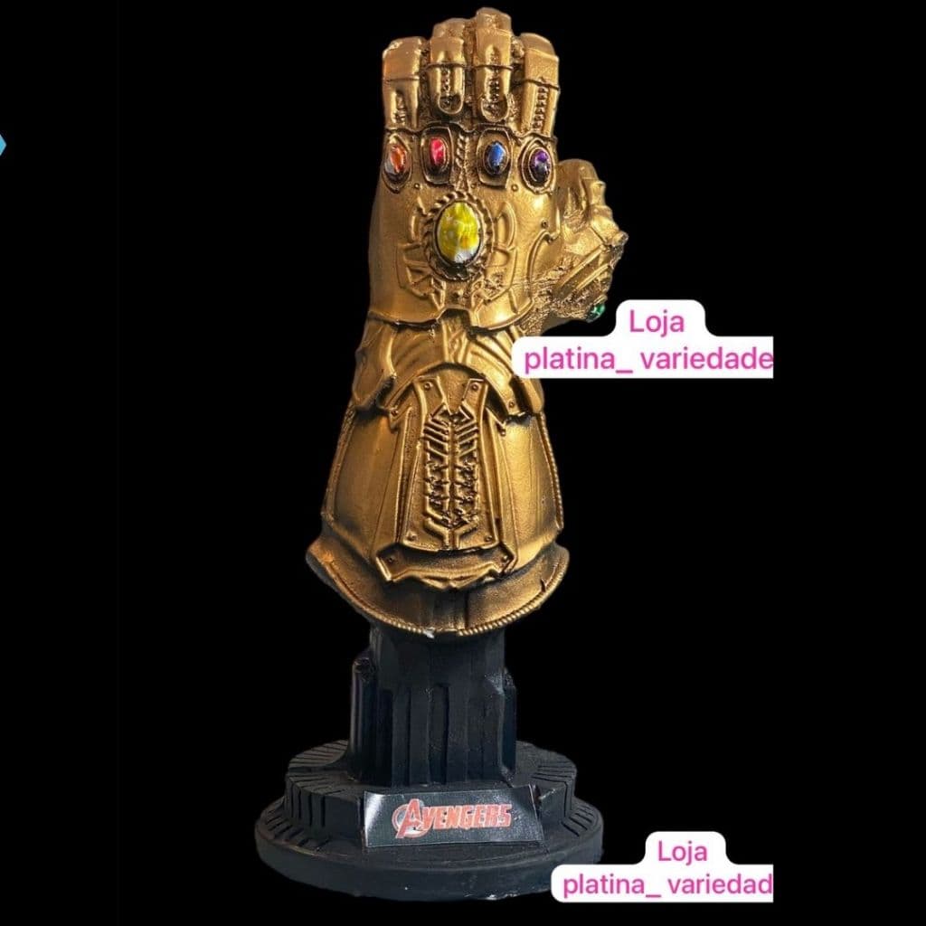Manopla do Infinito Thanos Filme Vingadores Colecionavel Estatua de Resina Estatueta