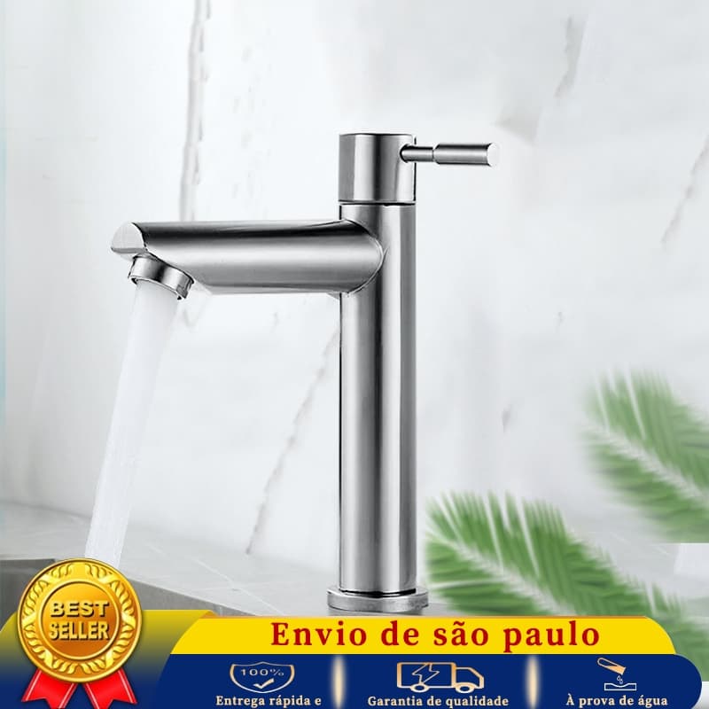 Torneira de aco inoxidavel SUS304 para lavatorio de banheiro