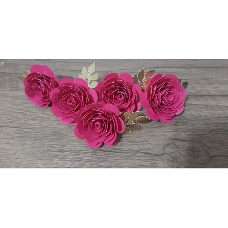 Flores de papel para topo de bolo kit 5 unidades/Flor para decoração de bolo/flores de papel