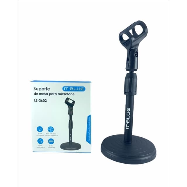 Pedestal Suporte Microfone De Mesa Studio Rádio Tripé