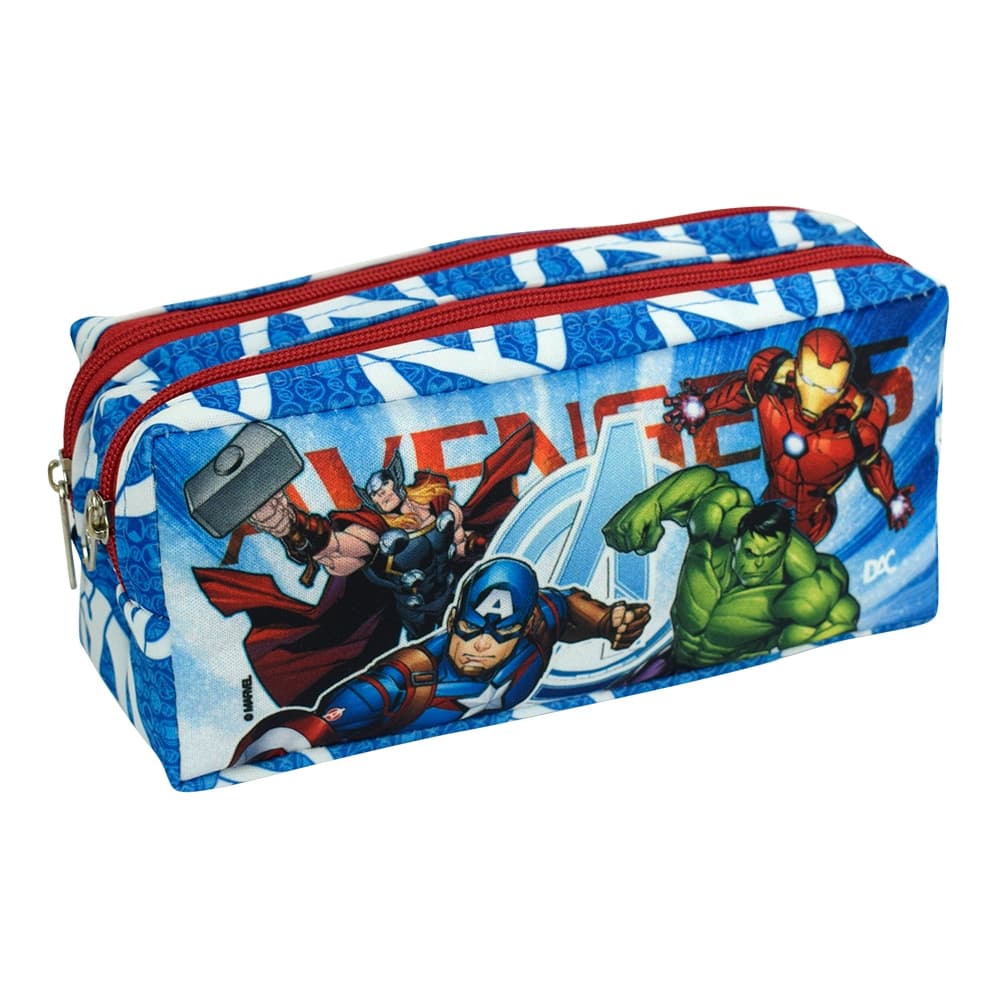 Estojo Escolar Duplo em Tecido Avengers Dac / Papelaria / Estojo Avengers /  Material Escolar