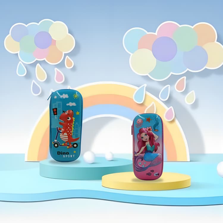 Estojo De Lápis,Canetas Personalizado com desenhos de Textura em Alto Relevo