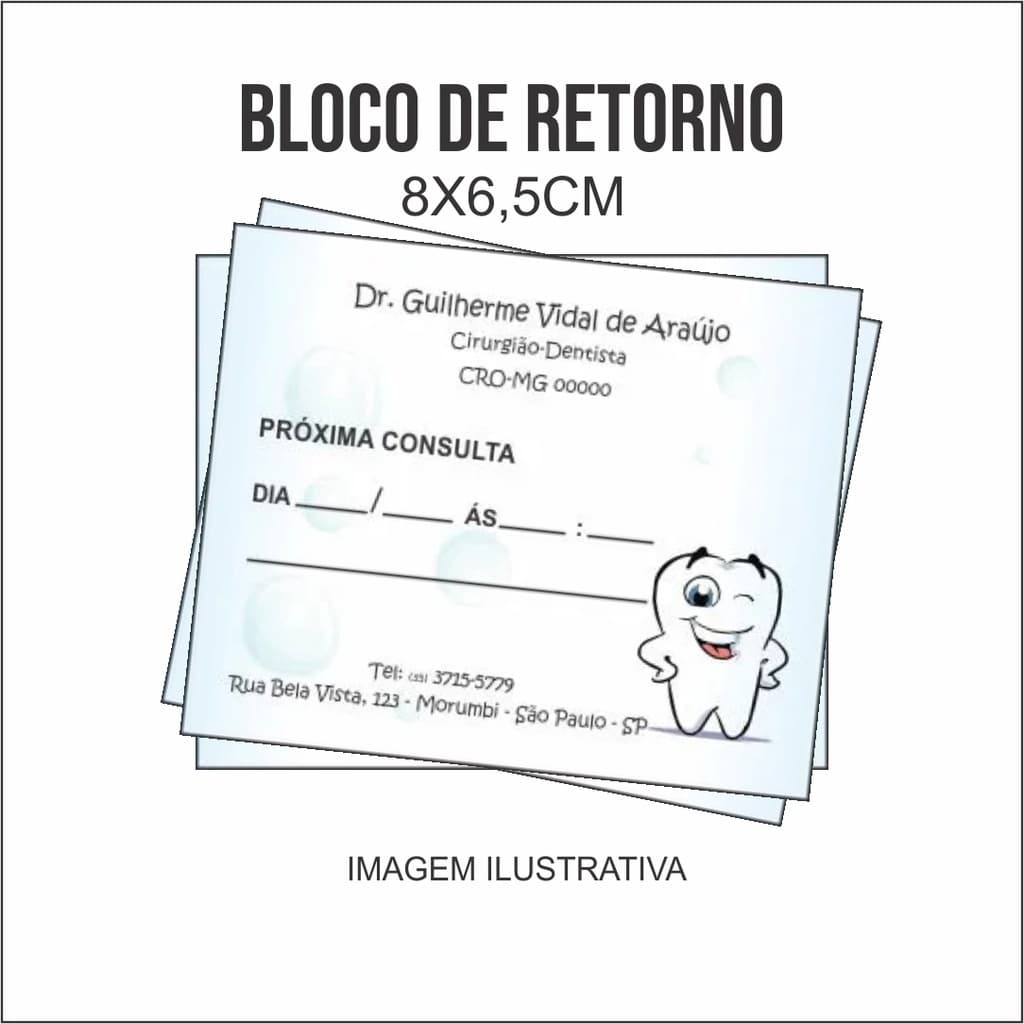 blocos de retorno bloco próxima consulta com 100 folhas 8x6,5cm