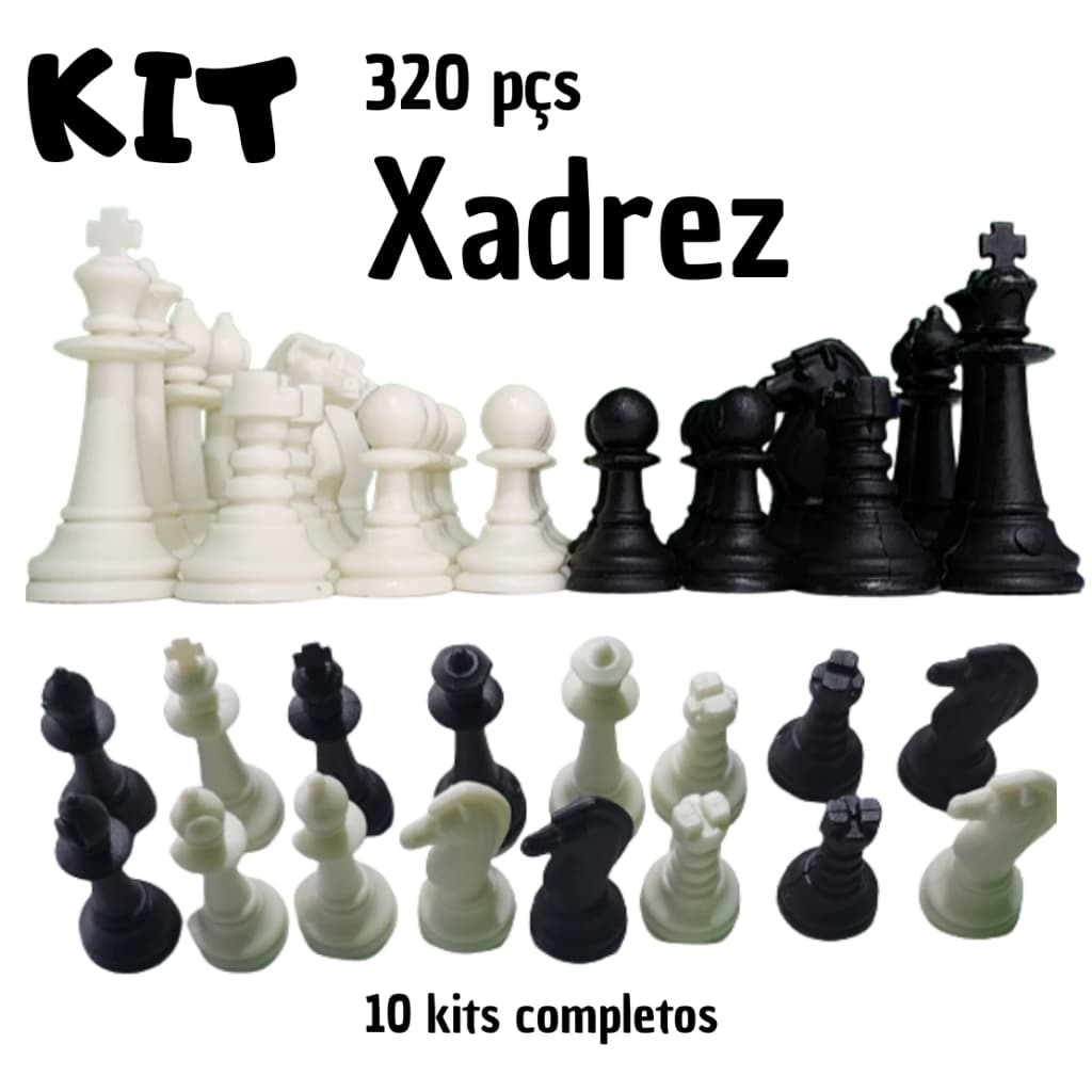 320 Peças de Xadrez para reposição Peças Maciças Completo Rei 5,5cm