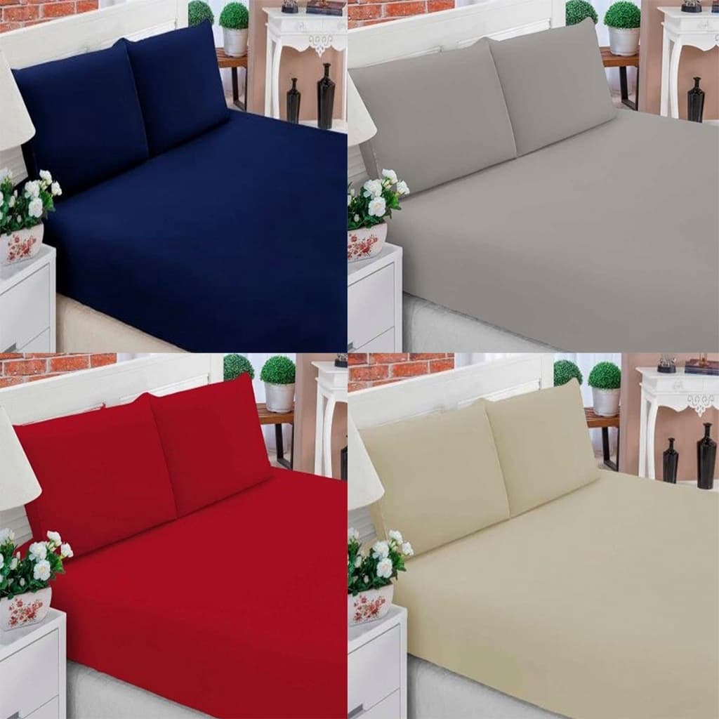 Jogo De Lençol 3 Peças Casal Padrão Belinha 400 Fios Micropercal Para Cama Varias Cores