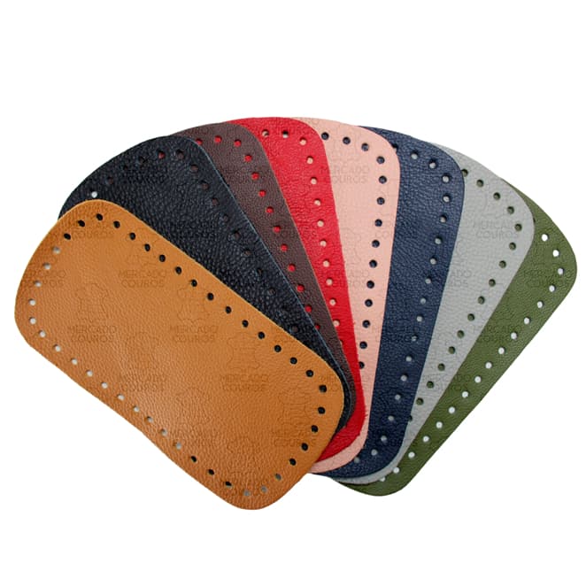 Fundo De Couro P/ Bolsa Crochê Macramê Artesanato Base 31cm
