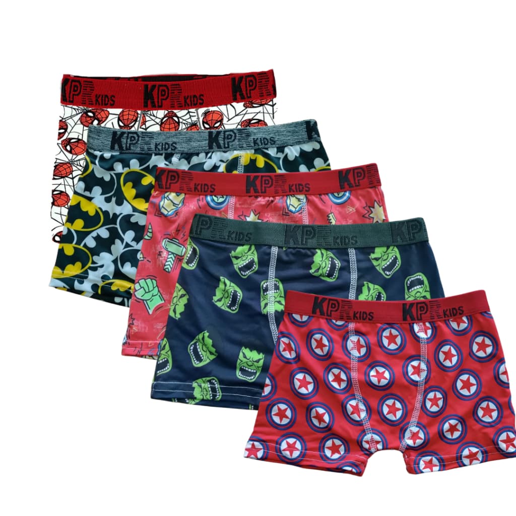 Kit 5 Cueca Infantil Box Cuecas Boxer