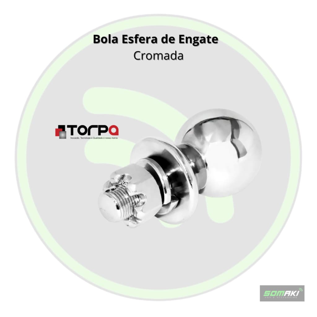 Bola Cromada para Engate Reboque Universal