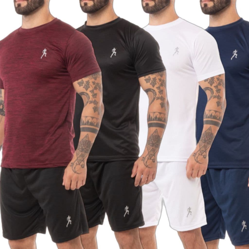 Kit 4 Camisetas Camisas Masculinas Esportiva Academia Rajada
