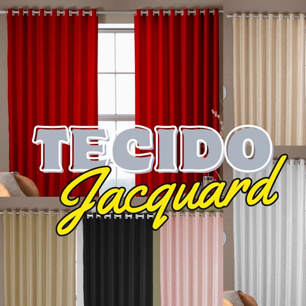 Cortina Jacquard 2,80mts X 1,70mts Semi Blackout até 8 Metros - Várias Cores