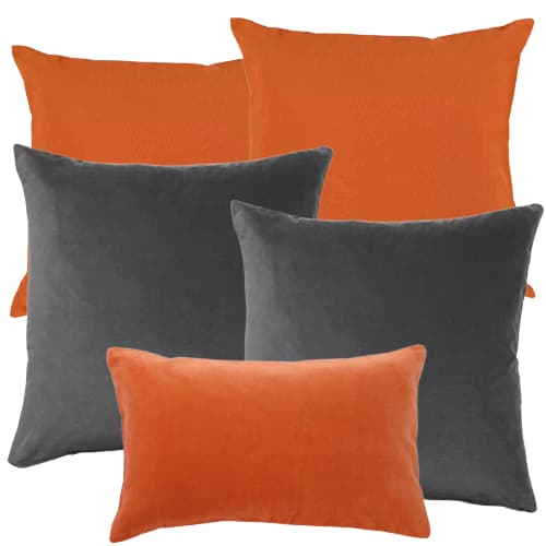 5 Almofada Decorativa Suede Veludo Cheia Terracota Bege Cinza Com Zíper Decoração Sofá Cama Poltrona