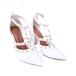 Salto com Spikes Branco Salto Bloco