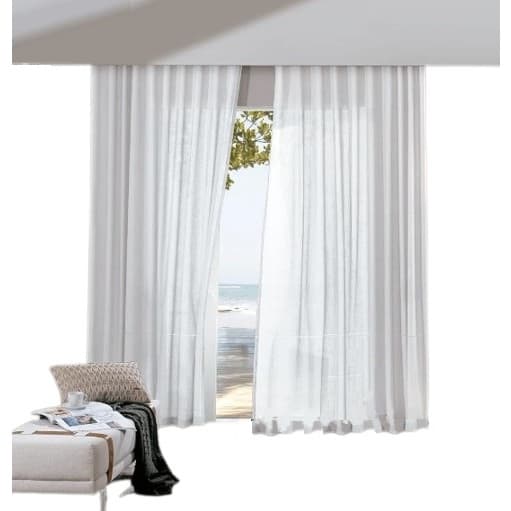 Cortina Linho Flame + Cordão Wave 8x2,80 Para Trilho De 3,50