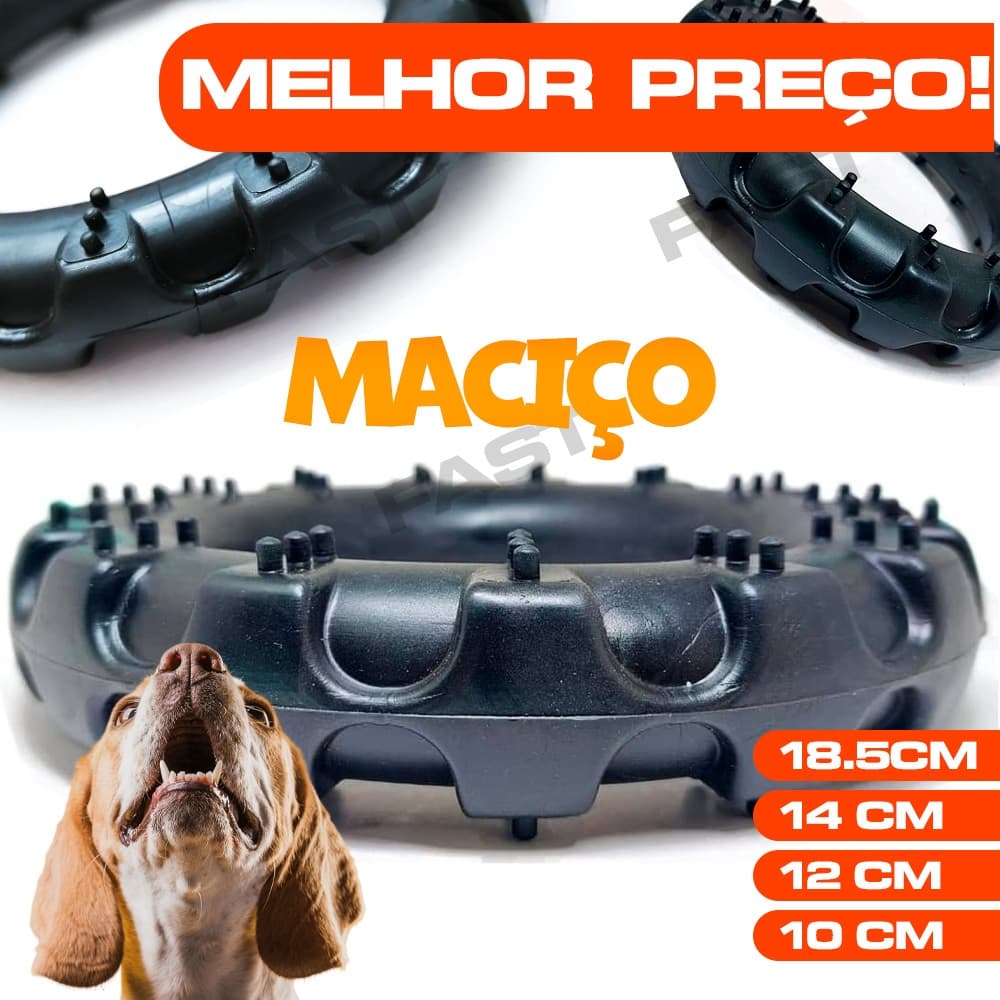Brinquedo para Animal Cachorro Pet Gato Mordedor Massageador Pneu de Borracha Maciça Off-Road Super Resistente