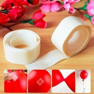 Kit 2 Fitas Com 100 Pontos Gota Cola Adesivo Para Bexiga Balão Festa Decoração