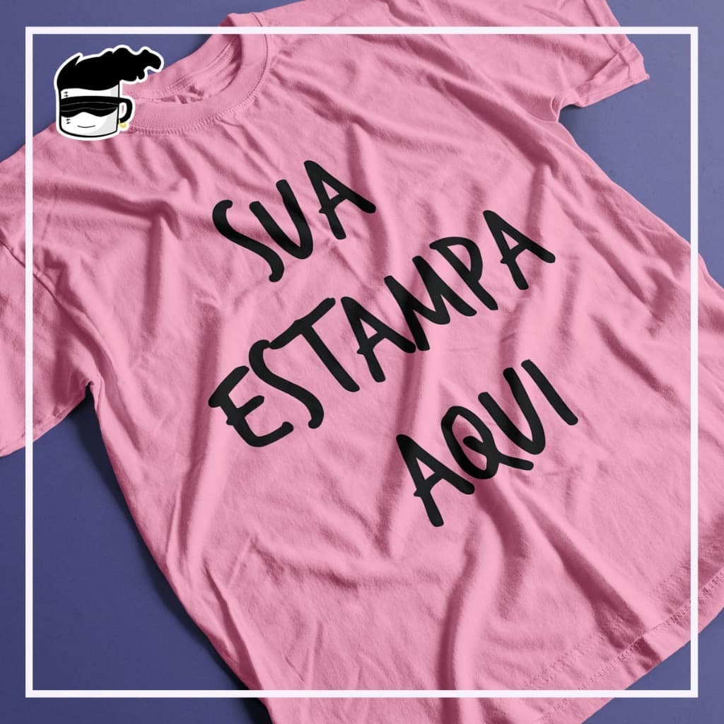 Camisa Personalizada Com sua Imagem Unissex Rosa
