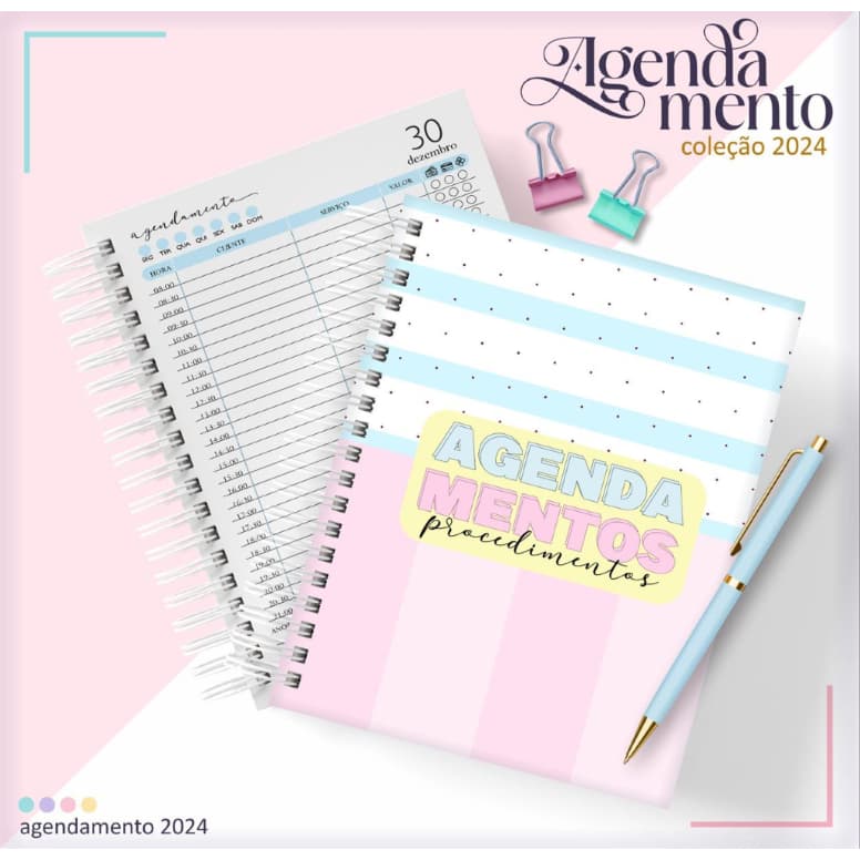 Agenda Agendamento Personalizada capa dura com a logo na capa