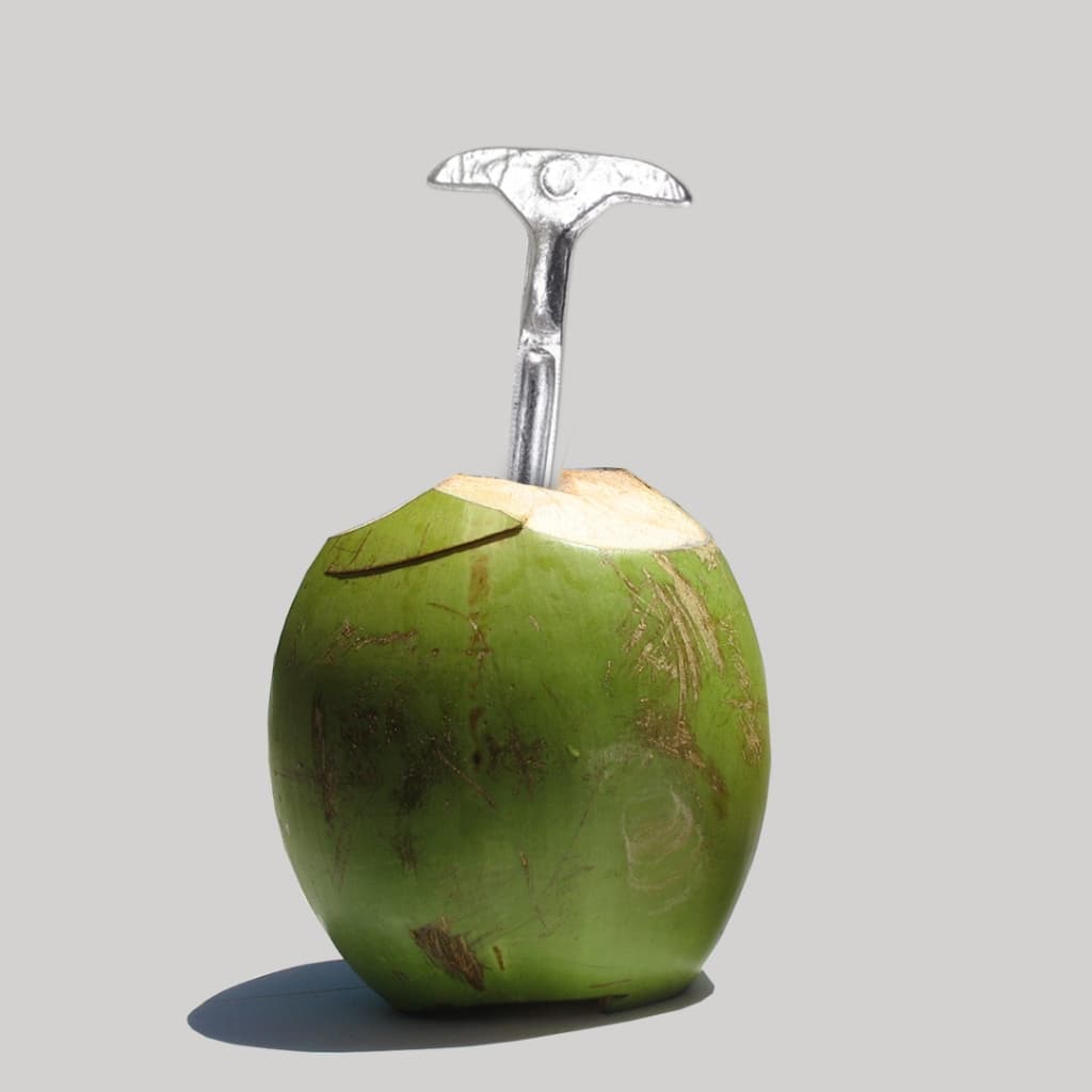 furador de coco verde / abridor de coco em alumínio batido