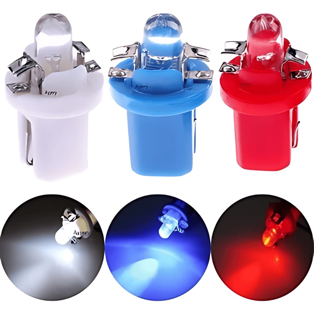 Lâmpada T5 B8.5 Led Acrílica Painel Soquete b8.5 Led Gota Carro Moto C/ Soquete Universal