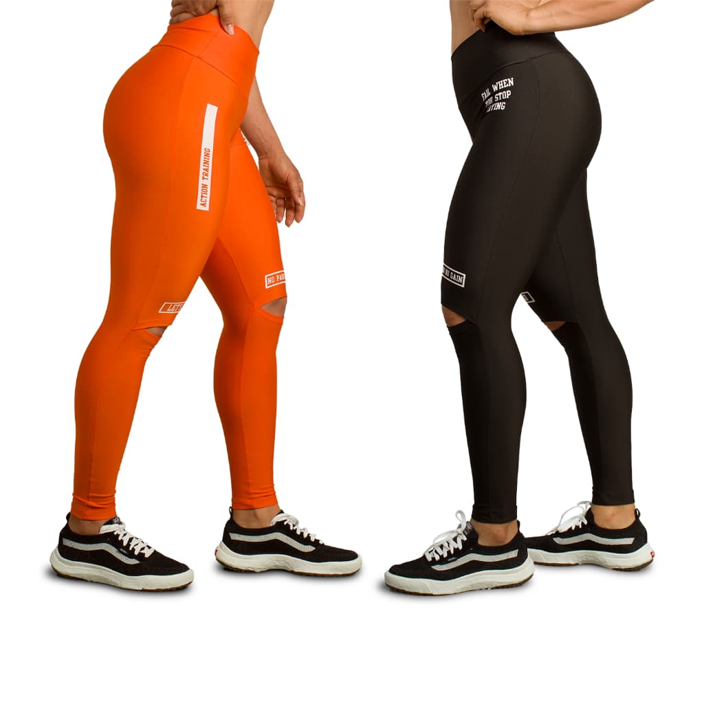 Kit 2 Calça Legging Feminina Sport para Academia com Abertura no Joelho