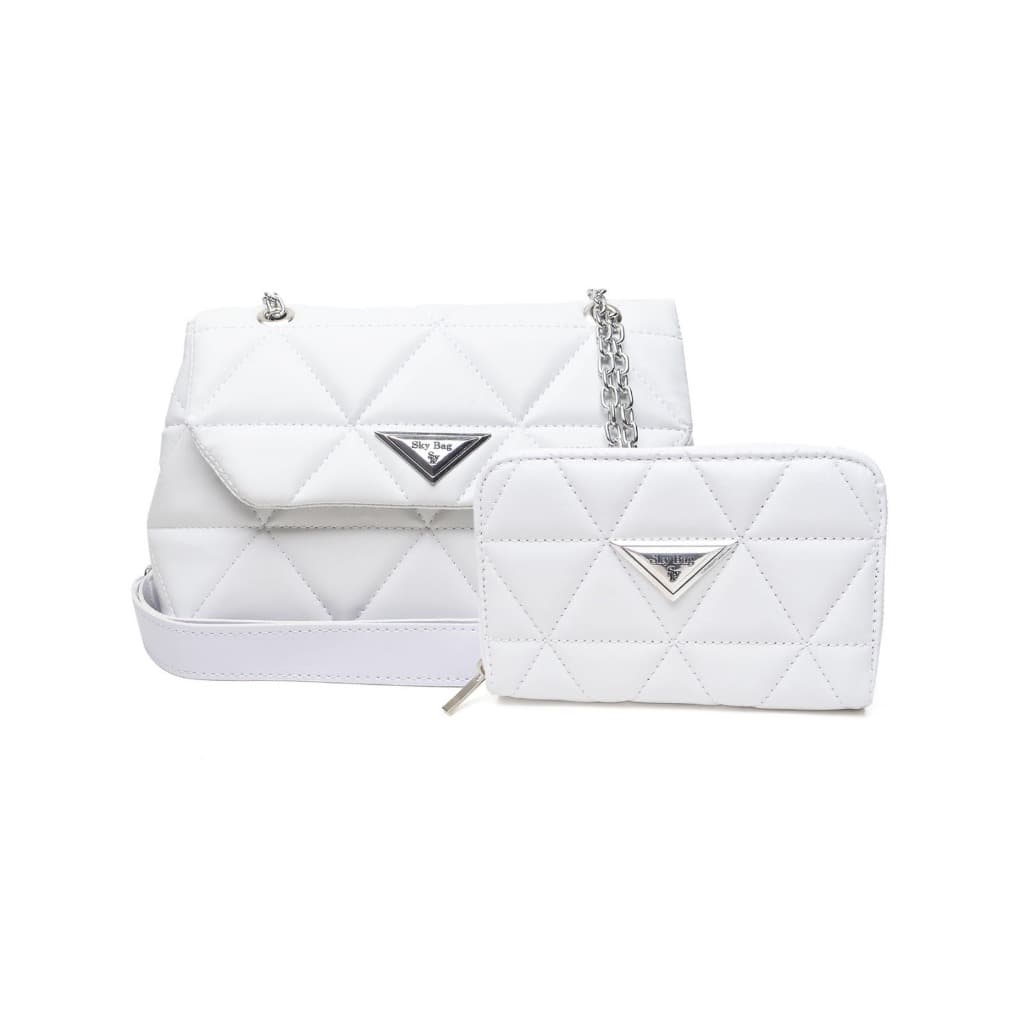 Bolsa Feminina + Carteira Bordada Diamante Bolso Interno Estilosa BJ
