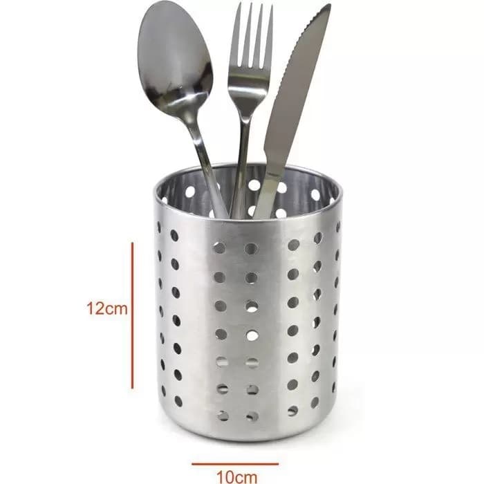 Porta Talher Vazado Escorredor De Inox Cozinha Porta Objetos 9,5x12
