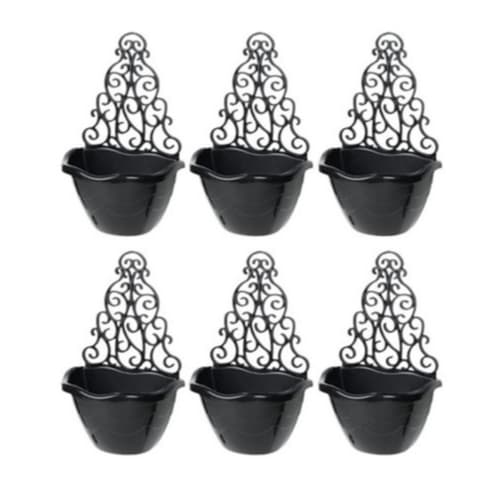 Vaso De Plantas Modelo Arandela 2,5 Litros Preto - Vaso De Parede Para Planta Objetos De Decoração Injeplastec