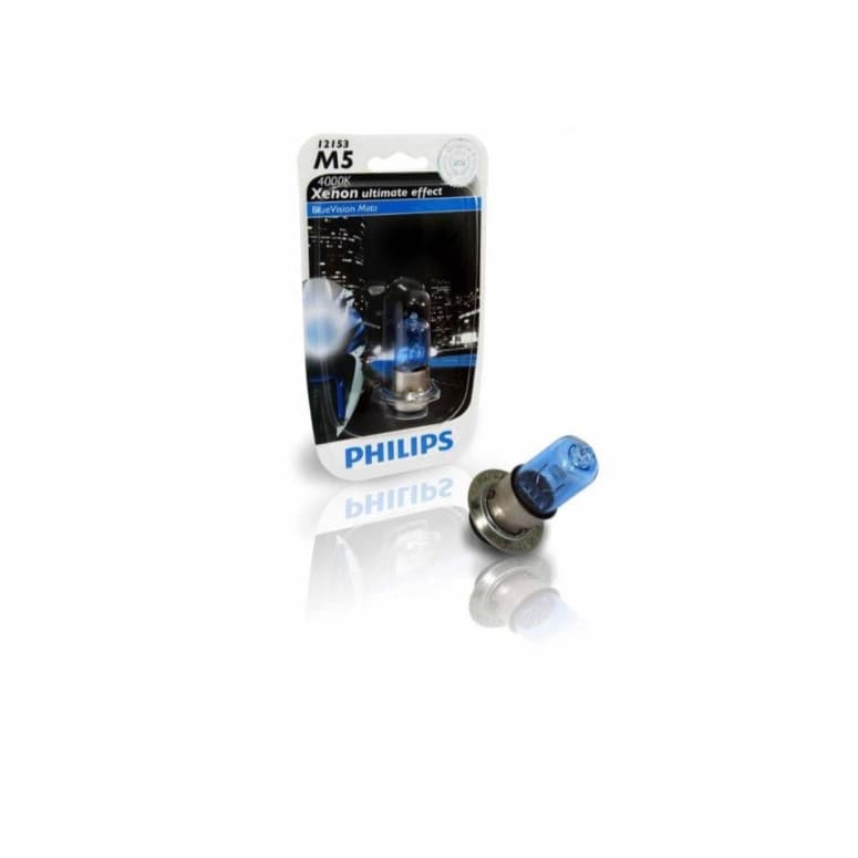 Lâmpada Xenon Philips Blue Vision Moto 12v M5 12153 4000k 35w